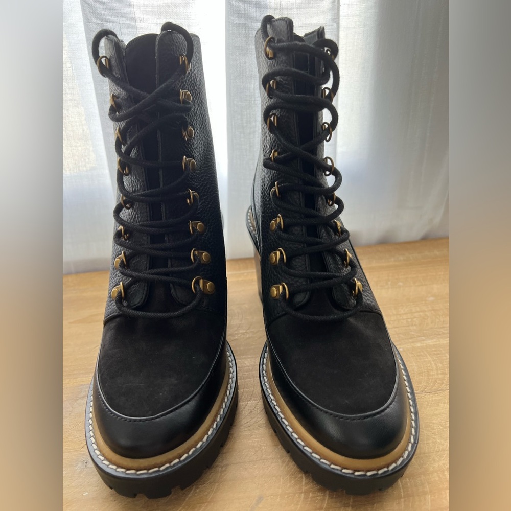 Tory Burch Miller 95mm Lug Sole Bootie Size 6 In Perfect Black New - Picture 2 of 11
